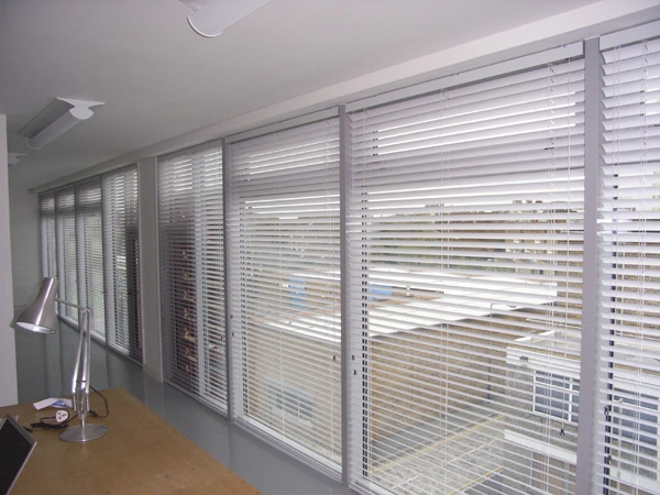 Horizontal Blinds installed in office windows