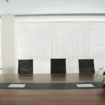 White Venetian Blinds in Office